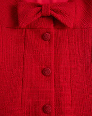 Short Dress In Plain Wool Tweed