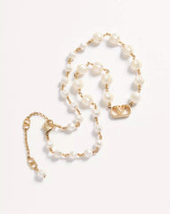 Vlogo Signature Necklace In Metal And Glass Beads