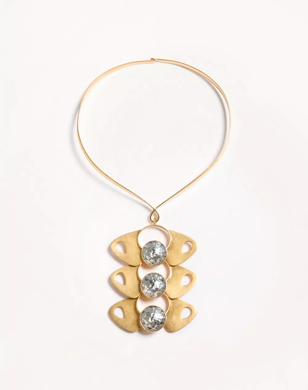 Pages Necklace In Metal And Crystals