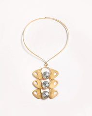 Pages Necklace In Metal And Crystals