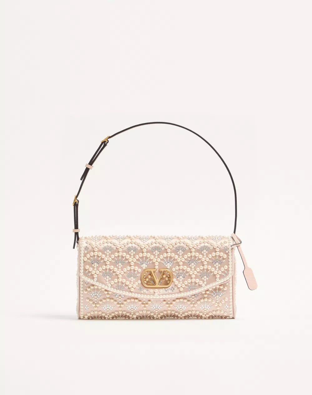 Valentino Garavani Devain Small Shoulder Bag With Pearls And Rhinestones