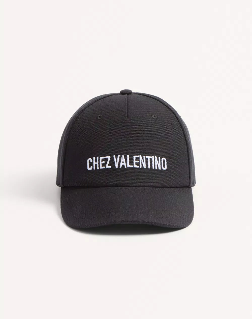 Chez Valentino Cotton Baseball Cap With Embroidery