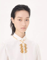 Pages Necklace In Metal And Crystals