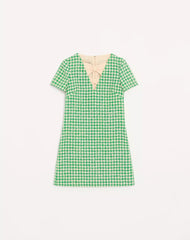 Short Houndstooth Tweed Dress