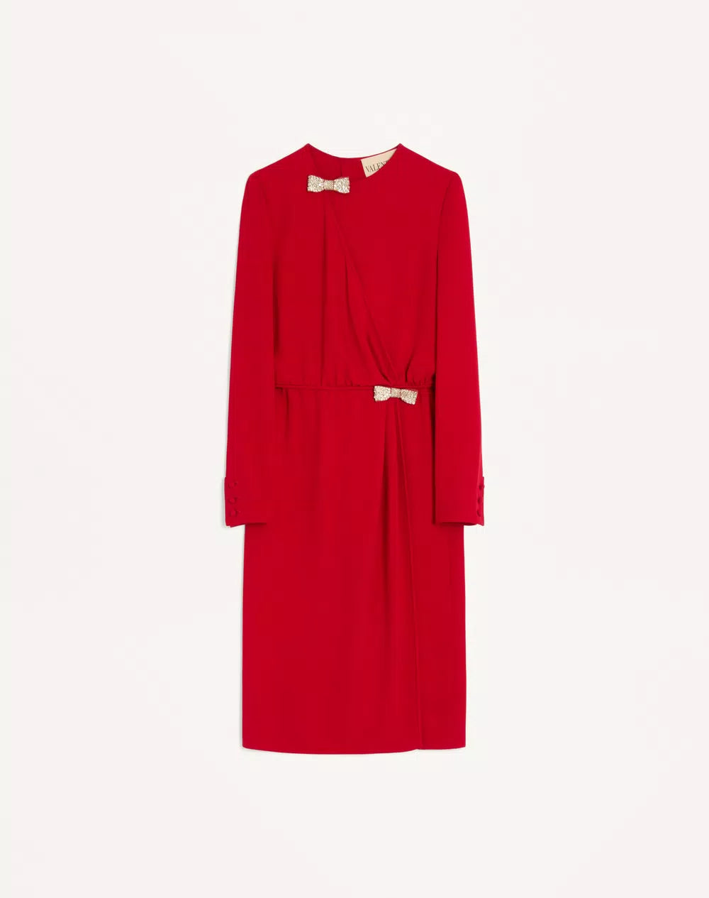 Embroidered Cady Couture Midi Dress