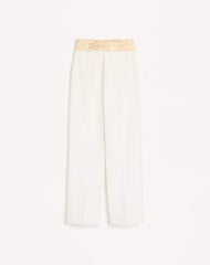 Diagonal Cotton Linen Pants