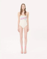 One-Piece Swimsuit With Chez Valentino 1960 Print
