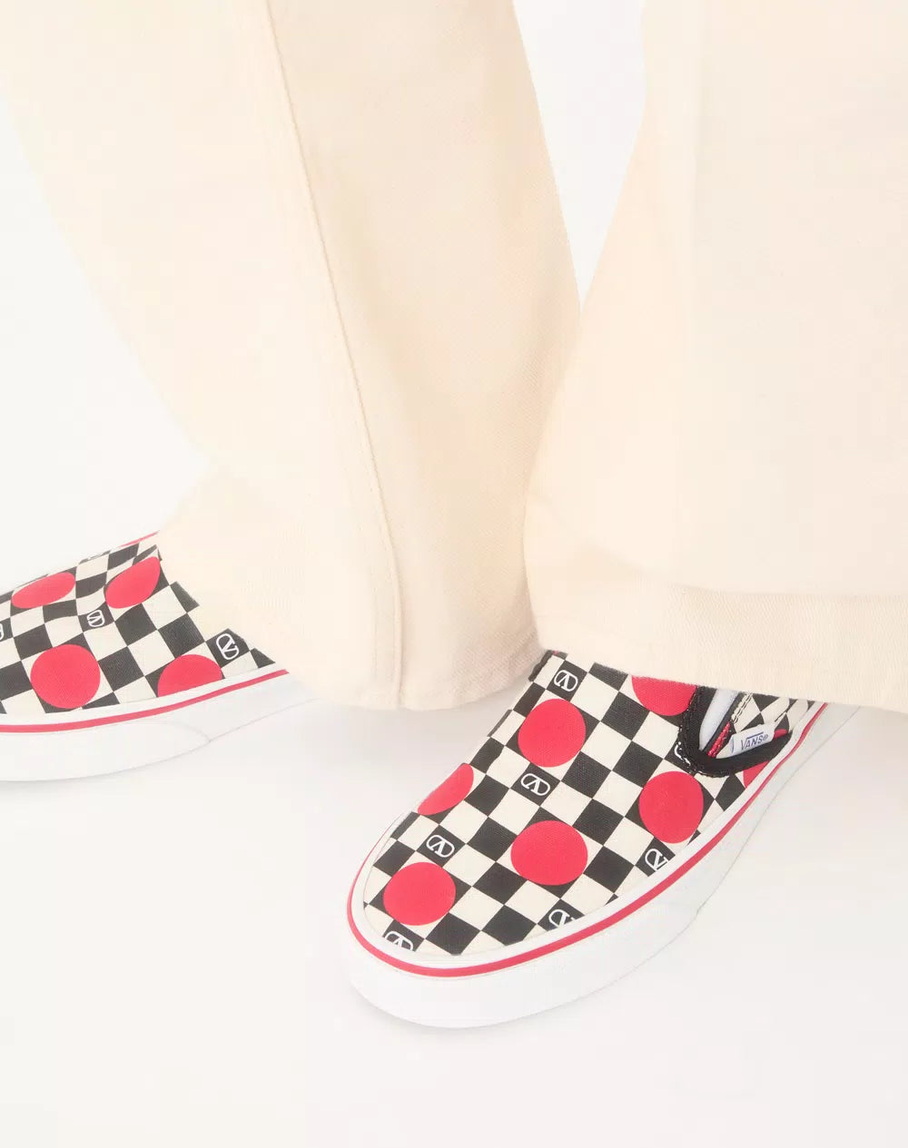 Valentino Garavani And Vans Fabric Slip-On Trainer With VLogo Checkerboard Print And Polka Dot Detail