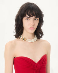 Ovalette Necklace In Metal, Enamel, Pearls And SwarovskiÂ® Crystals
