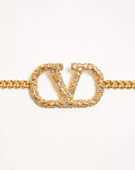 VLogo Signature Chain Belt With Crystals
