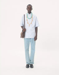 Valentino Cotton Oxford Shirt With Le Chat De La Maison Print