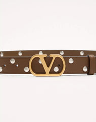 VLogo Signature Belt In Shiny Calfskin 30 Mm