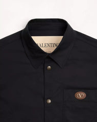 Nylon Shirt Jacket With Patch VLogo