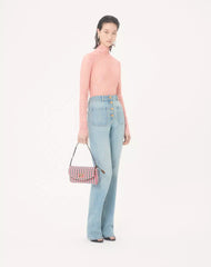 Valentino Garavani Devain Small Shoulder Bag In Crochet Fabric