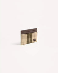 VLogo Signature Cardholder In Checked Fabric