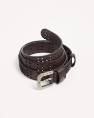 Mini VLogo Signature Belt In Perforated Leather