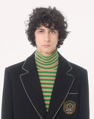 Valentino Single Breasted Wool Jacket With Valentino Patch