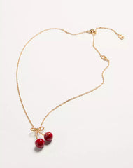 Cherryfic Metal And Enamel Necklace