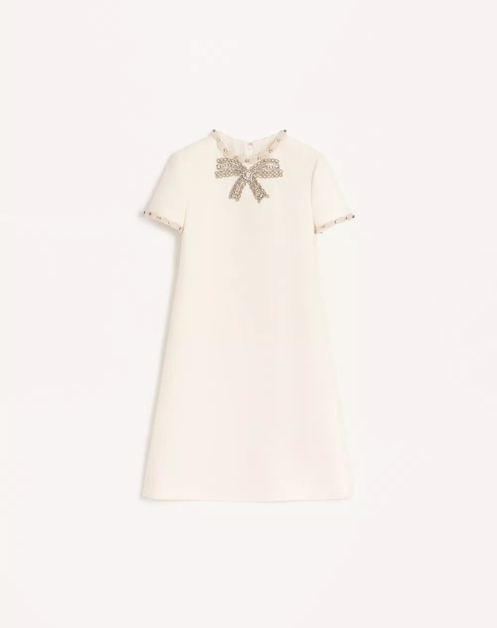 Embroidered Crepe Couture Short Dress