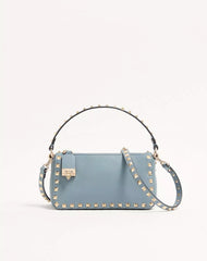 Small Rockstud Grainy Calfskin Crossbody Bag