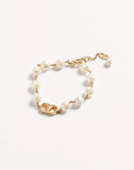 Vlogo Signature Bracelet In Metal With Glass Beads