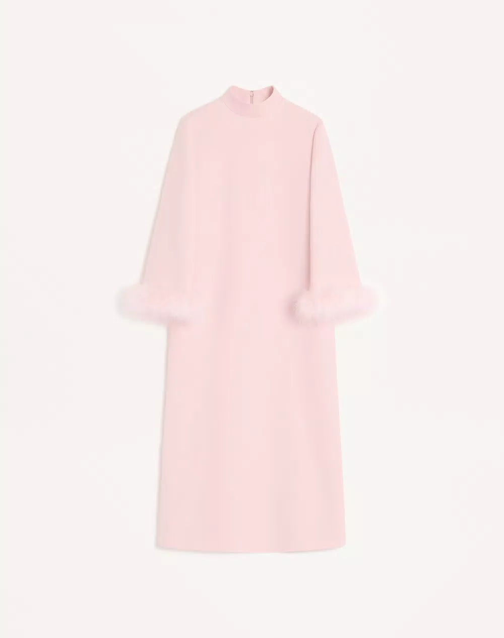 Crepe Couture Dress with Feathers
