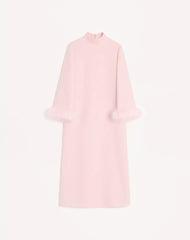 Crepe Couture Dress with Feathers