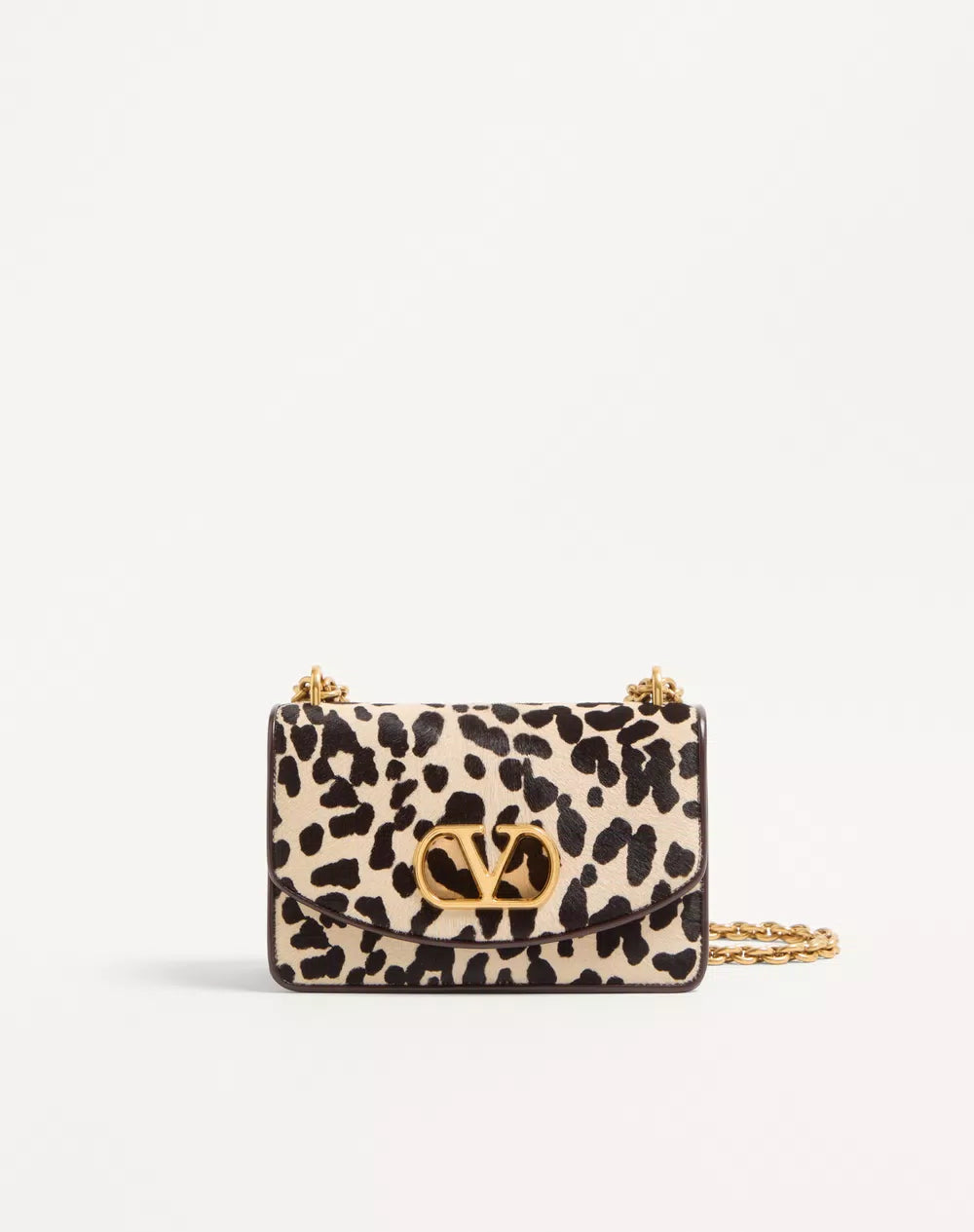 Valentino Garavani Vain Small Shoulder Bag In Pony Effect Calfskin With Animalier Print