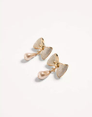 San Fin Metal Earrings With SwarovskiÂ® Crystals And Pearls