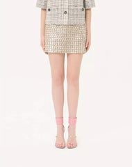 Mini Skirt In Embroidered Organza