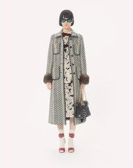 Wool Cloth Coat With Fauve Eclat Animal Print
