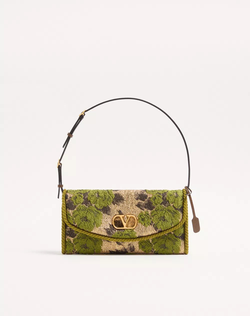 Valentino Garavani Devain Small Shoulder Bag In Jacquard Lurex Fabric