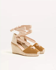 Resort Wedge In Split Leather 75Mm