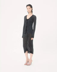 Lurex Knitted Cardigan With Lace