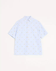 Valentino Cotton Oxford Shirt With Le Chat De La Maison Print