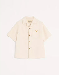 Valentino Denim Bowling Shirt With Vgold