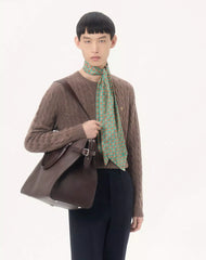 Valentino Cashmere Cable-Knit Pullover With VLogo