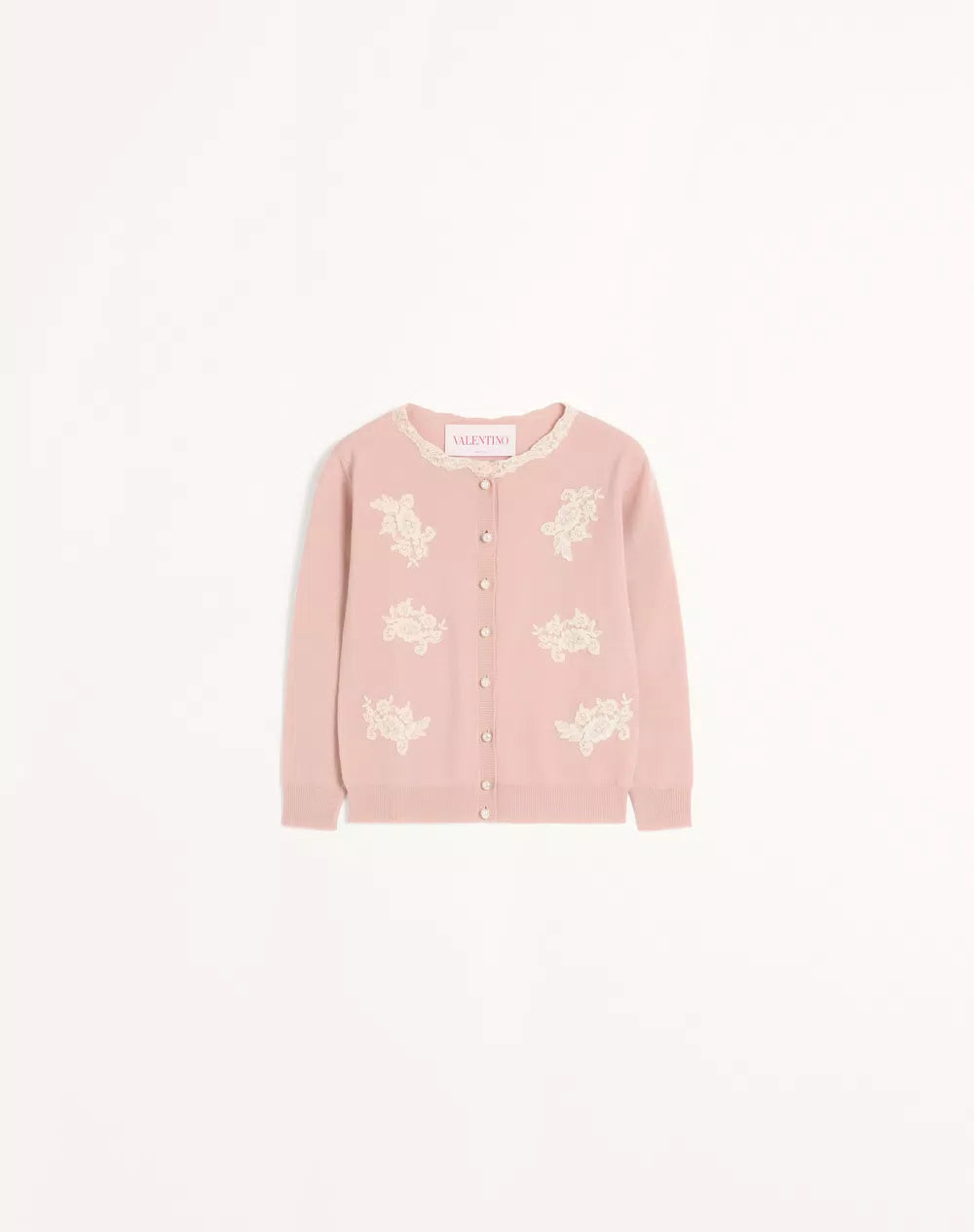 Embroidered Cardigan With Lace Inserts