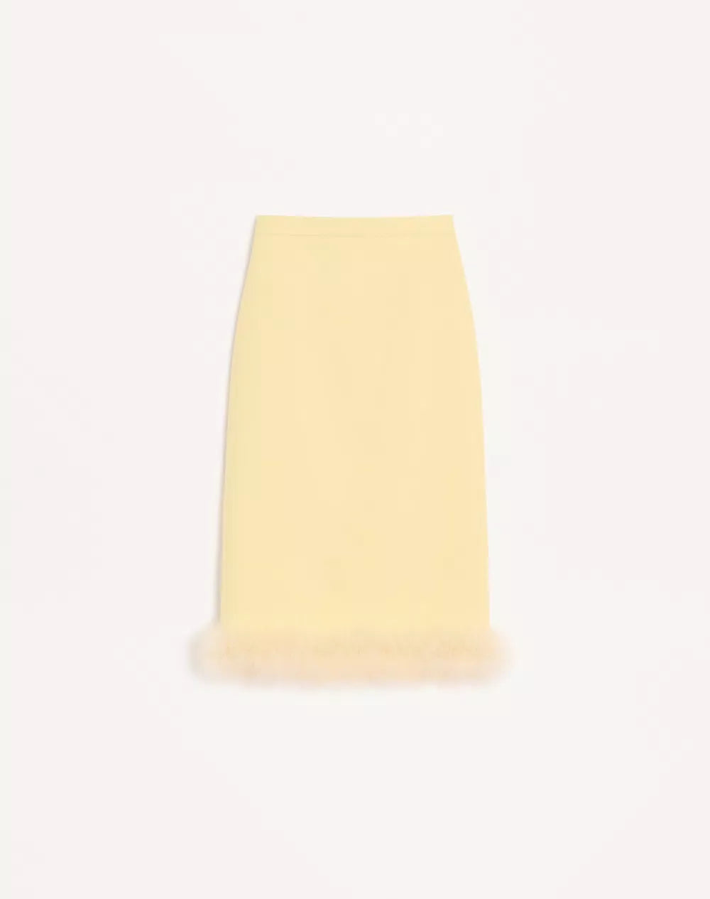Crepe Couture Midi Skirt with Feathers