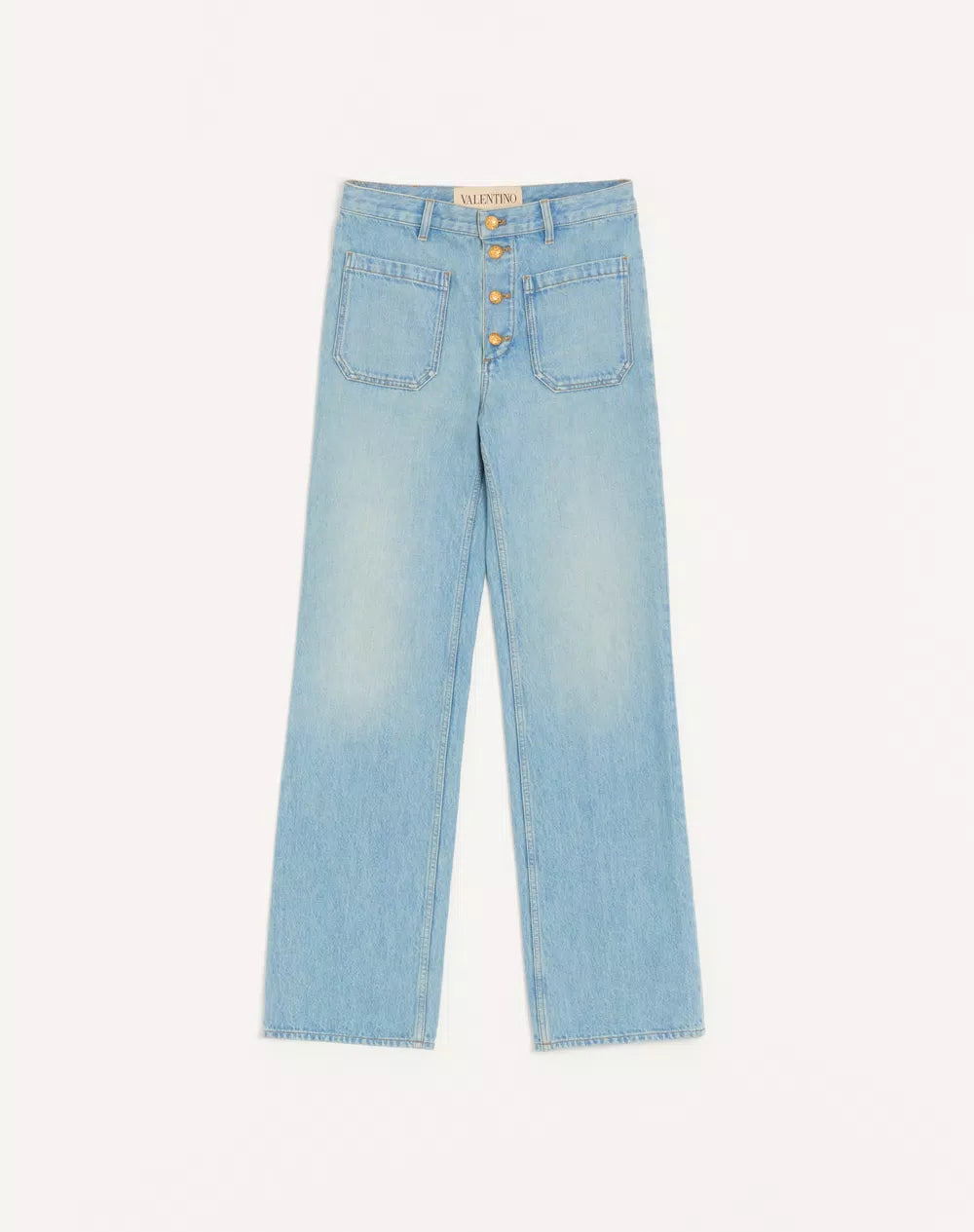 Valentino Denim Trousers With Gold Buttons
