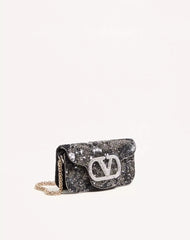 Valentino Garavani LocÃ² Small Embroidered Shoulder Bag With Jewel Logo
