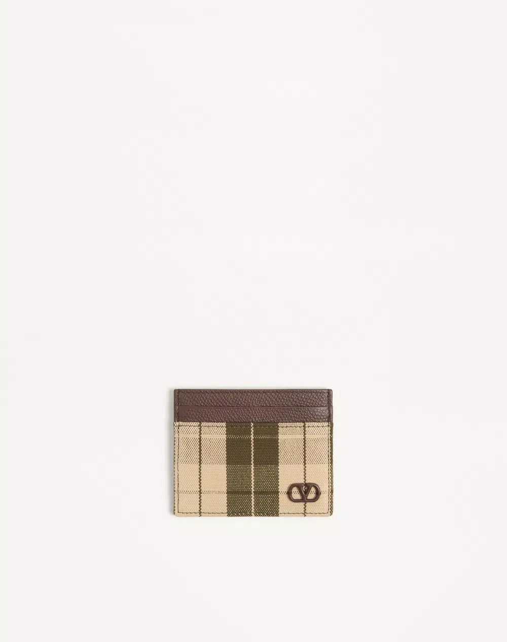VLogo Signature Cardholder In Checked Fabric