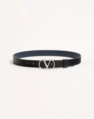 VLogo Signature Reversible Shiny Calfskin Belt - 30Mm / 1.2 In.