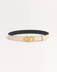 VLogo Signature Belt In Shiny Calfskin With Crystals 30 Mm