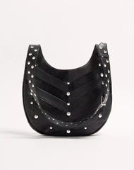 Valentino Garavani Hoboho Hobo Bag In Chevron-Patterned Nappa Leather With Studs