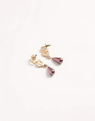 Vlogo Signature Metal Earrings With SwarovskiÂ® Crystals And Glass Drops