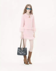 Crepe Couture Jacket With Feathers