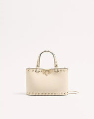 Rockstud Mini Shopping Bag In Grainy Calfskin