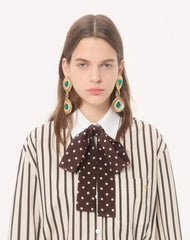 Short Dress In Printed Striped Poplin