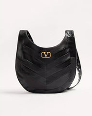 Valentino Garavani Hoboho Nappa Leather Hobo Bag With Chevron Pattern